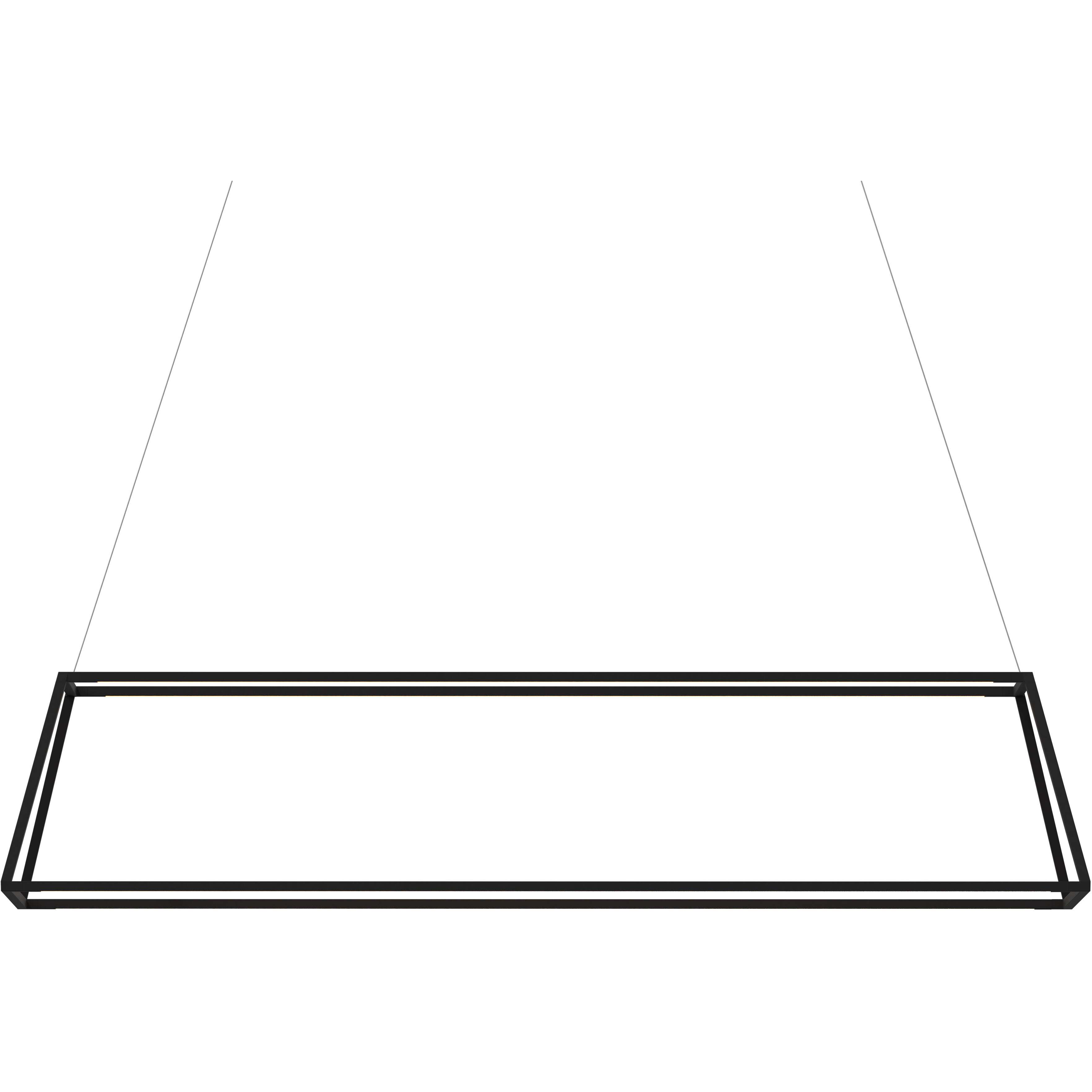 Z-Bar Rise LED 14 inch Matte black Pendant Ceiling Light, Rectangle